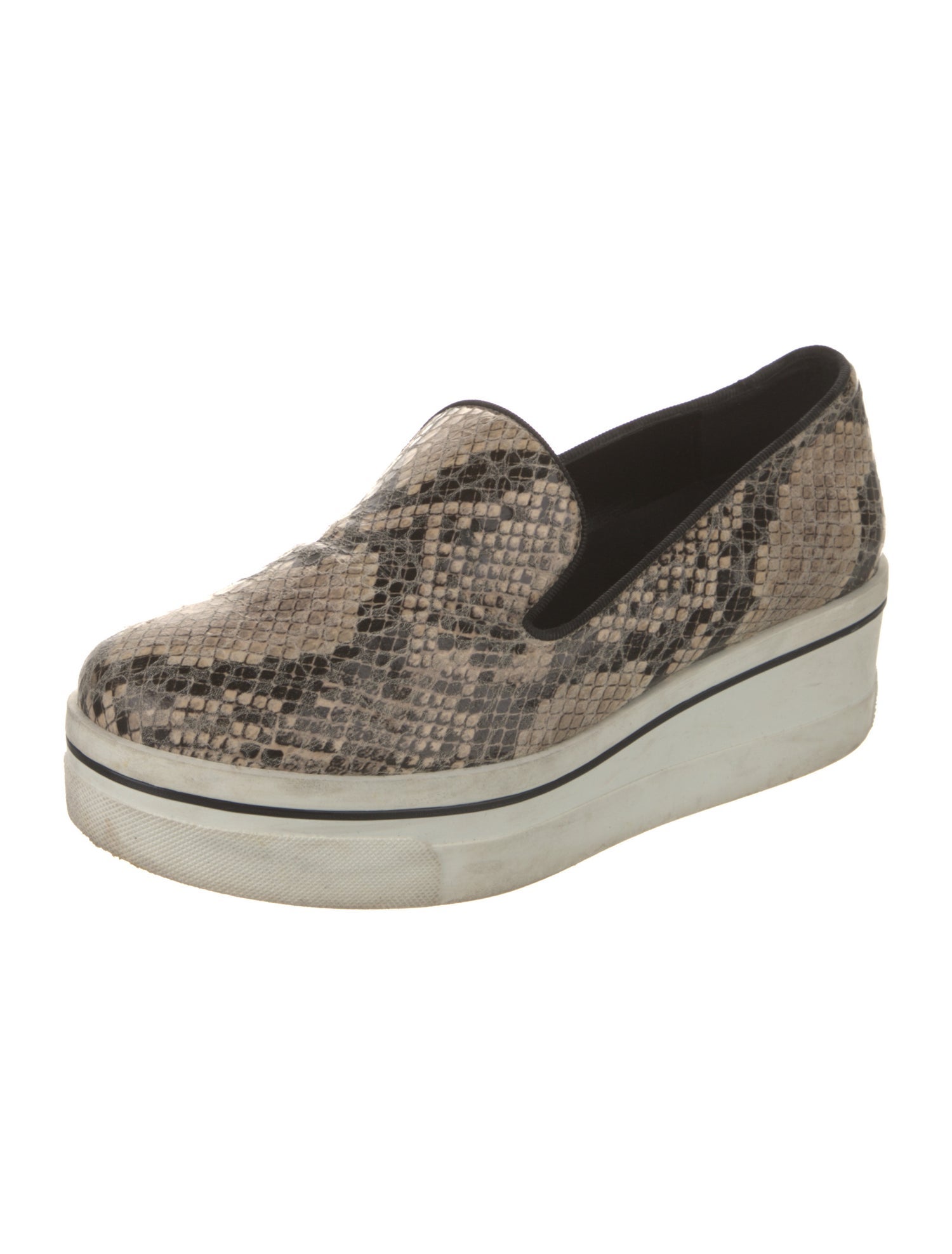 Stella McCartney Leather Animal Print Loafers