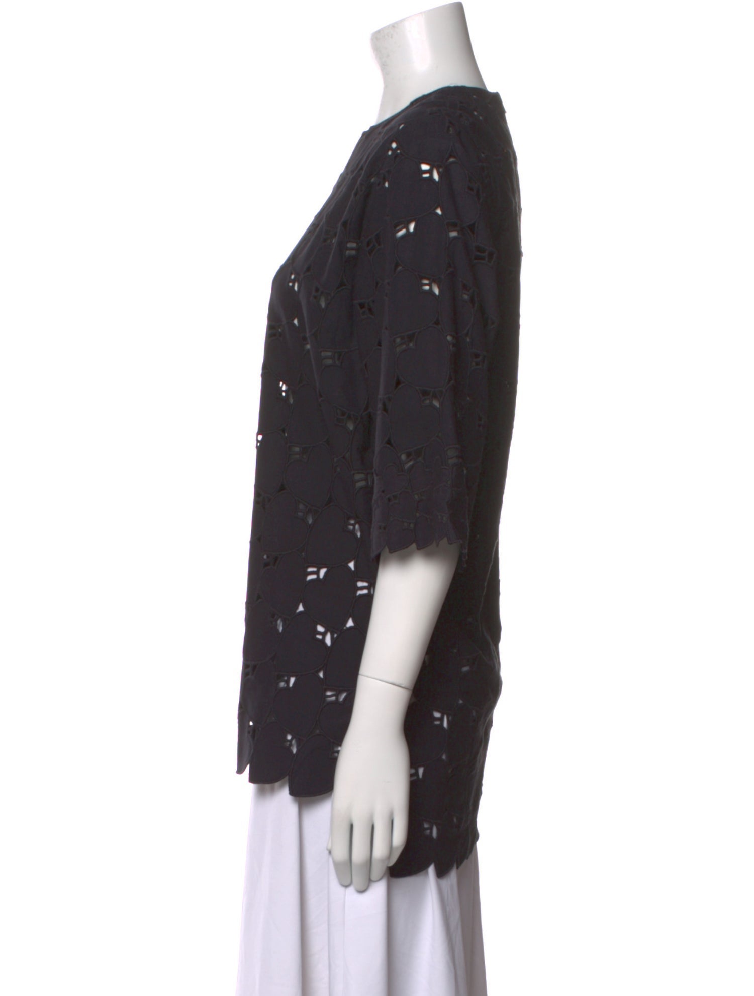 Stella McCartney Crew Neck Three-Quarter Sleeve Top