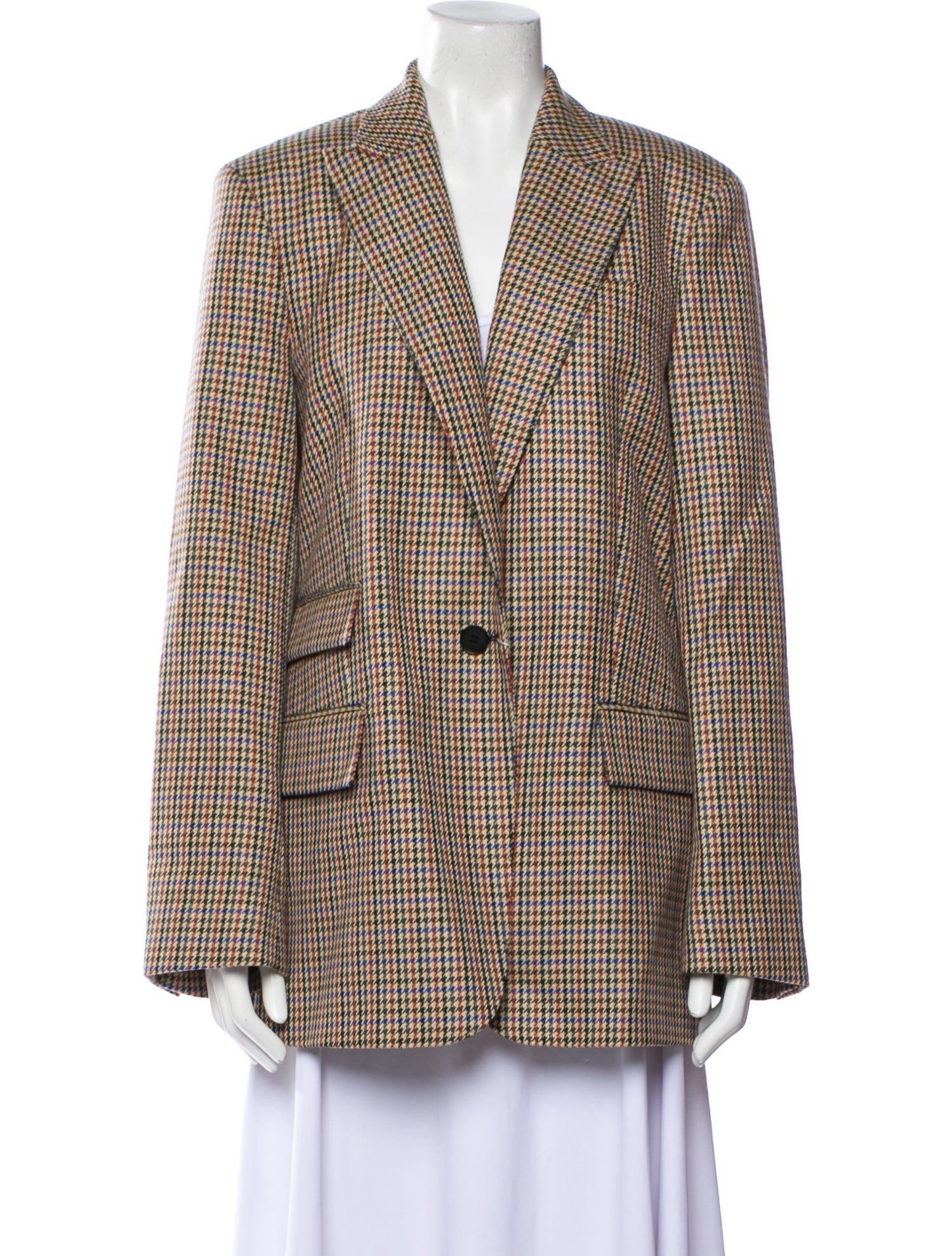 Stella McCartney Wool Plaid Print Blazer