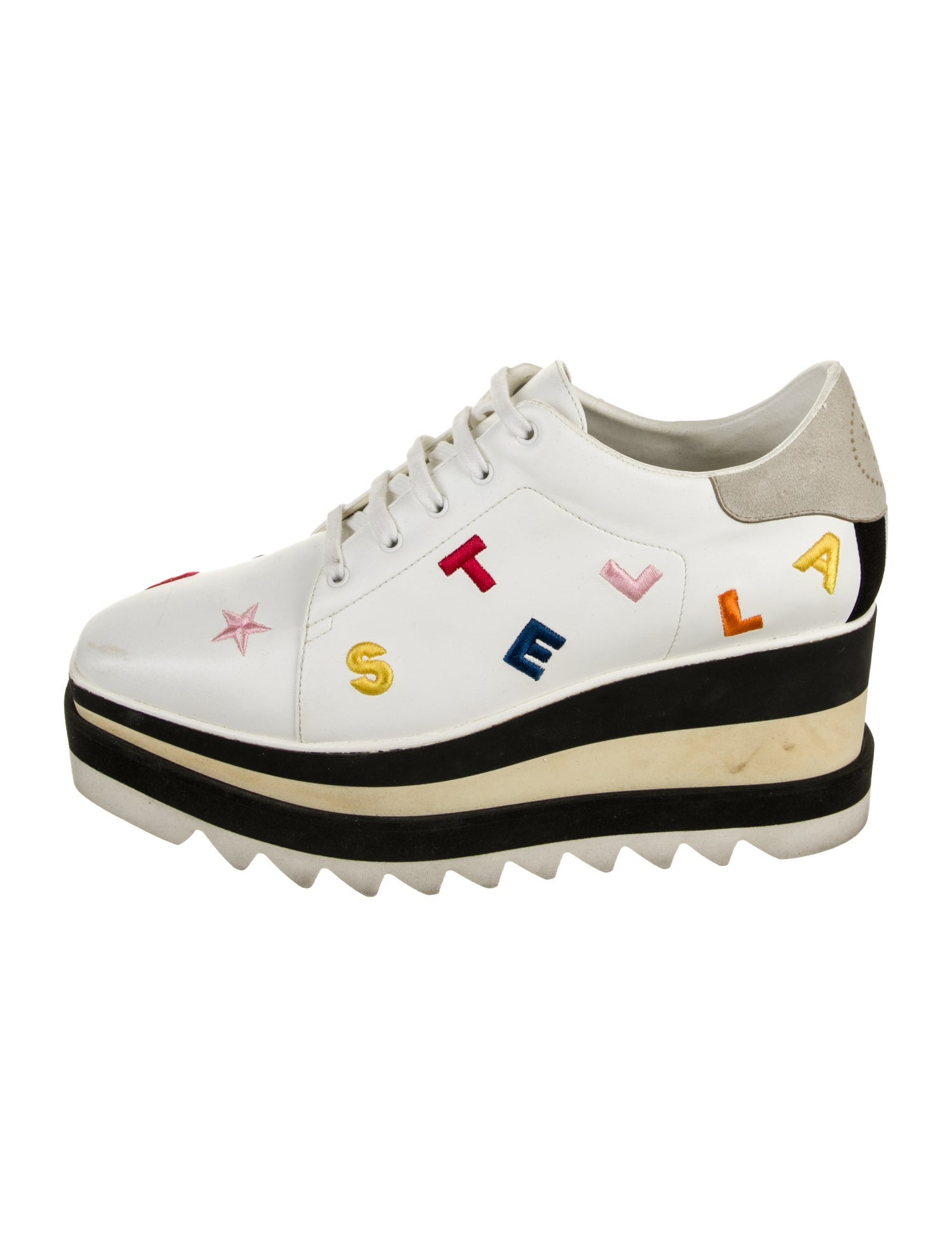Stella McCartney Vegan Leather Printed Wedge Sneakers
