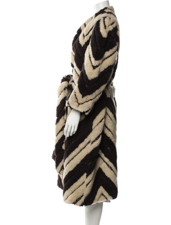 Stella McCartney Wool Printed Faux Fur Coat