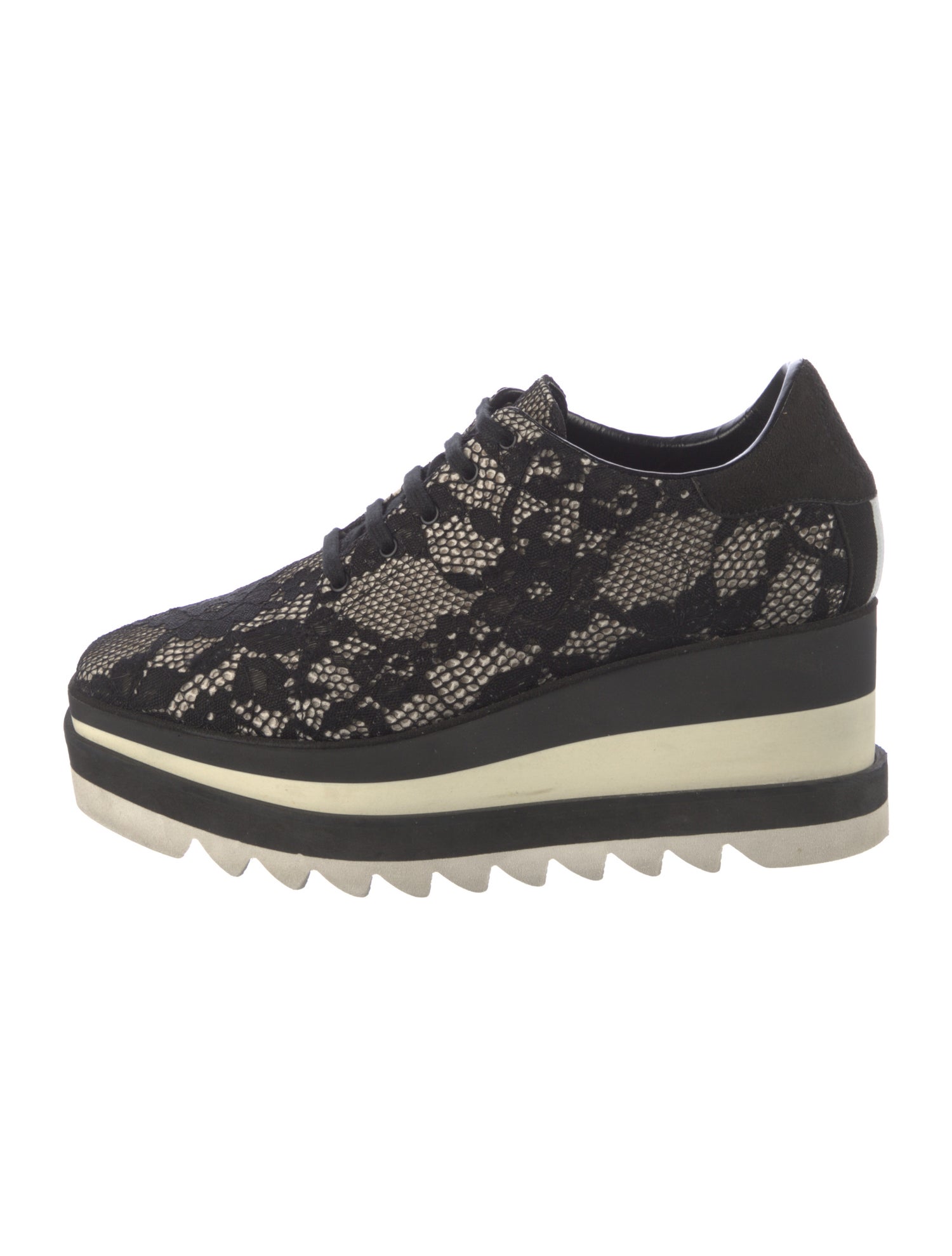 Stella McCartney Lace Printed Wedge Sneakers