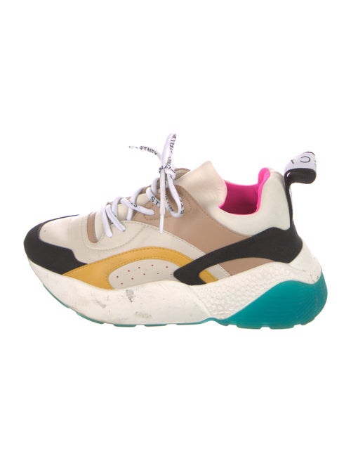 Stella McCartney Leather Colorblock Pattern Chunky Sneakers