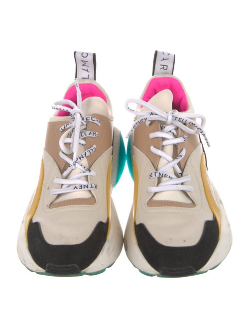 Stella McCartney Leather Colorblock Pattern Chunky Sneakers