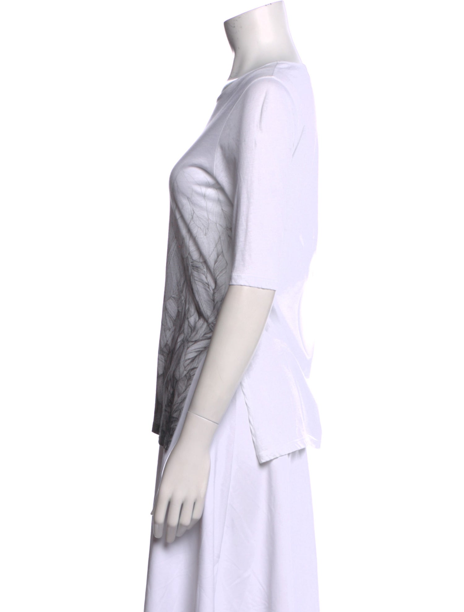 Stella McCartney Bateau Neckline Three-Quarter Sleeve T-Shirt