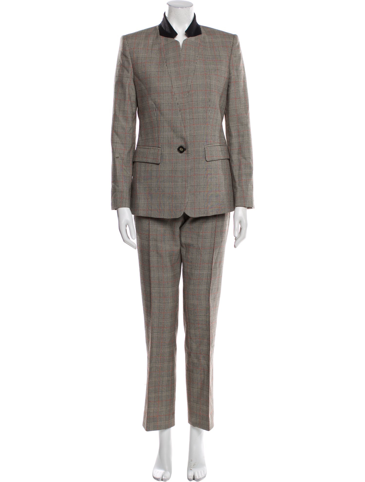 Stella McCartney Wool Plaid Print Pantsuit
