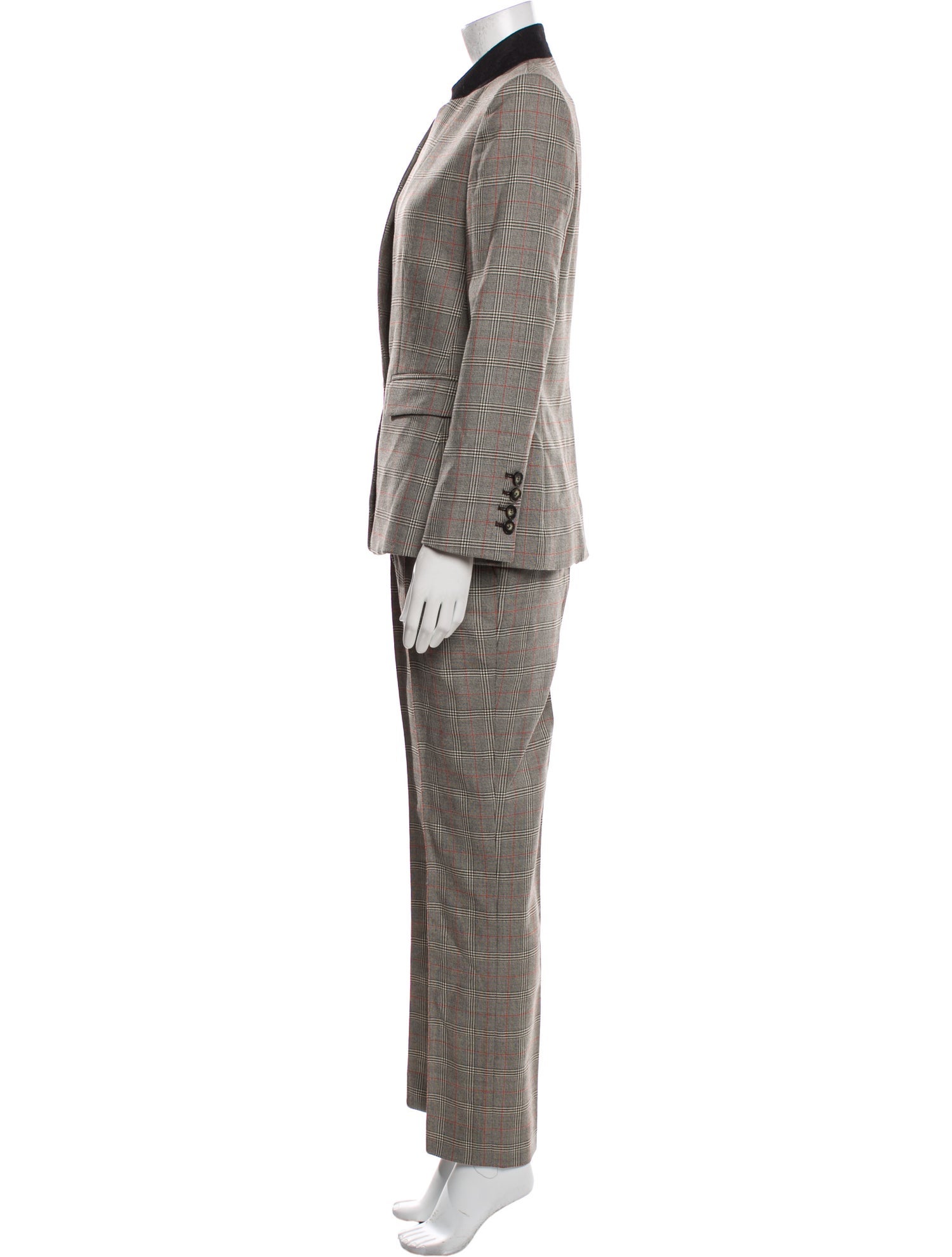 Stella McCartney Wool Plaid Print Pantsuit