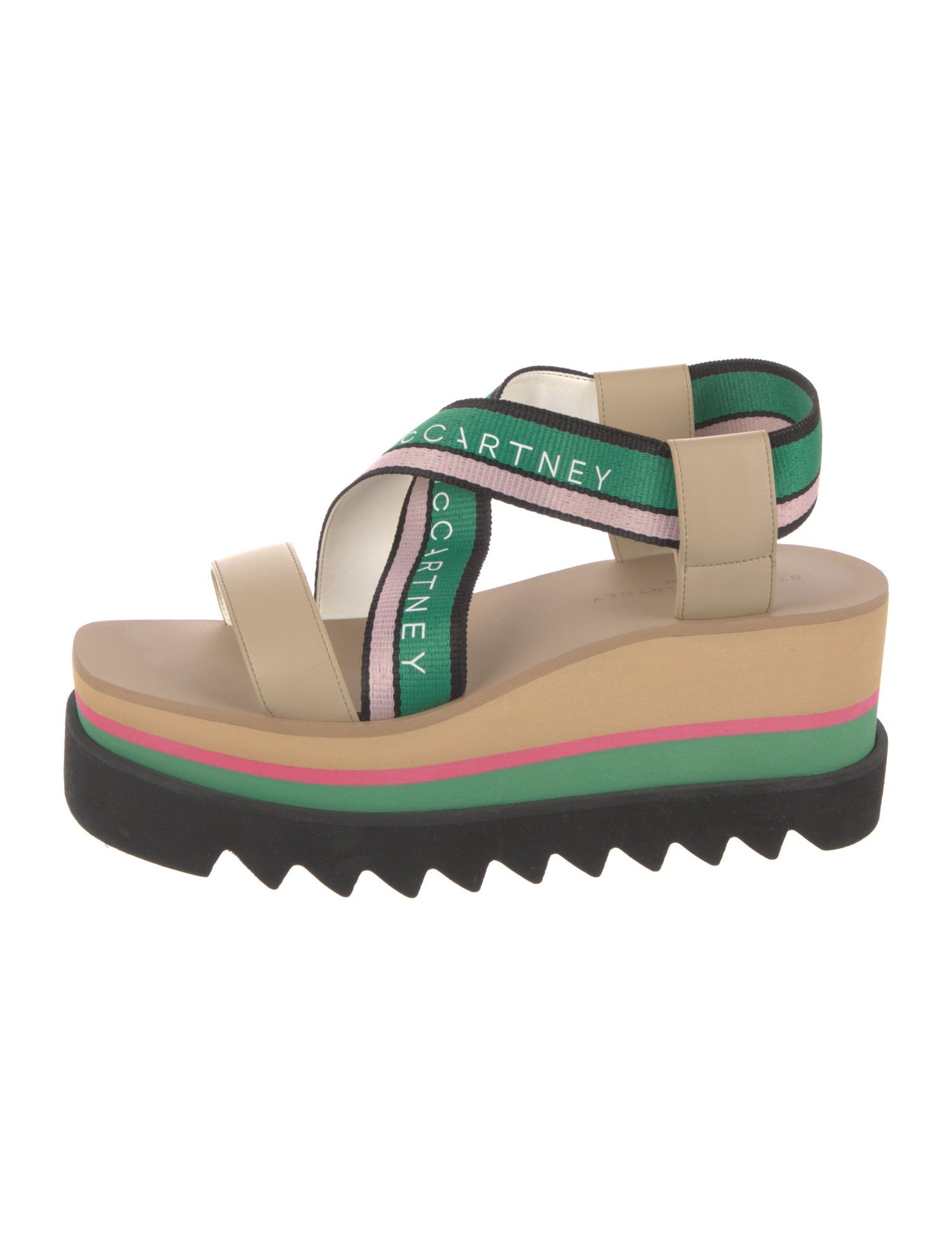 Stella McCartney Vegetarian Leather Printed Slingback Sandals