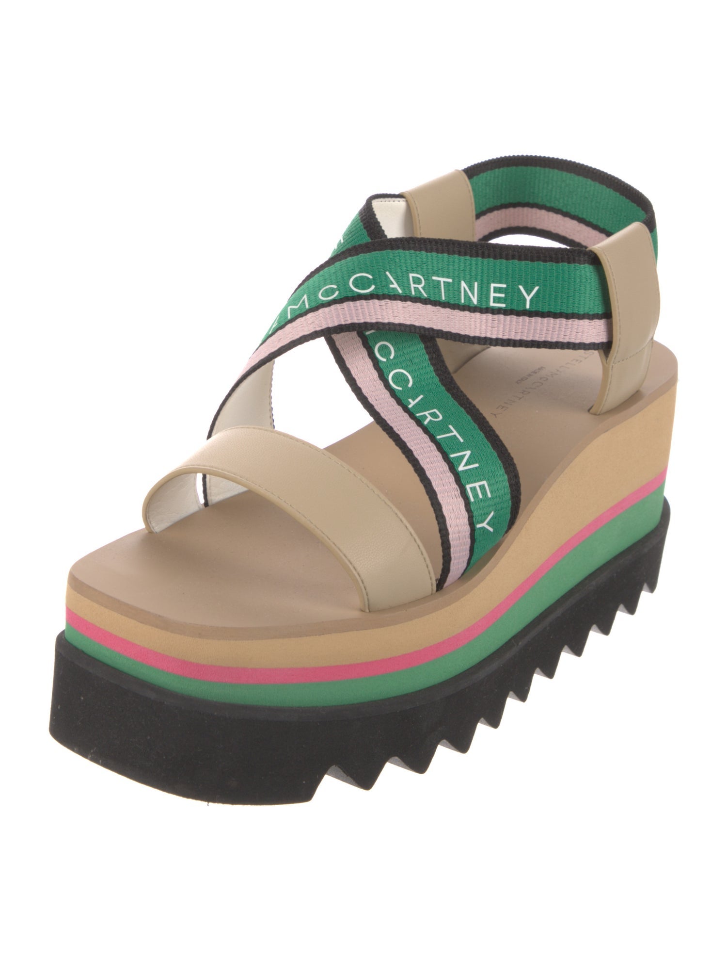 Stella McCartney Vegetarian Leather Printed Slingback Sandals