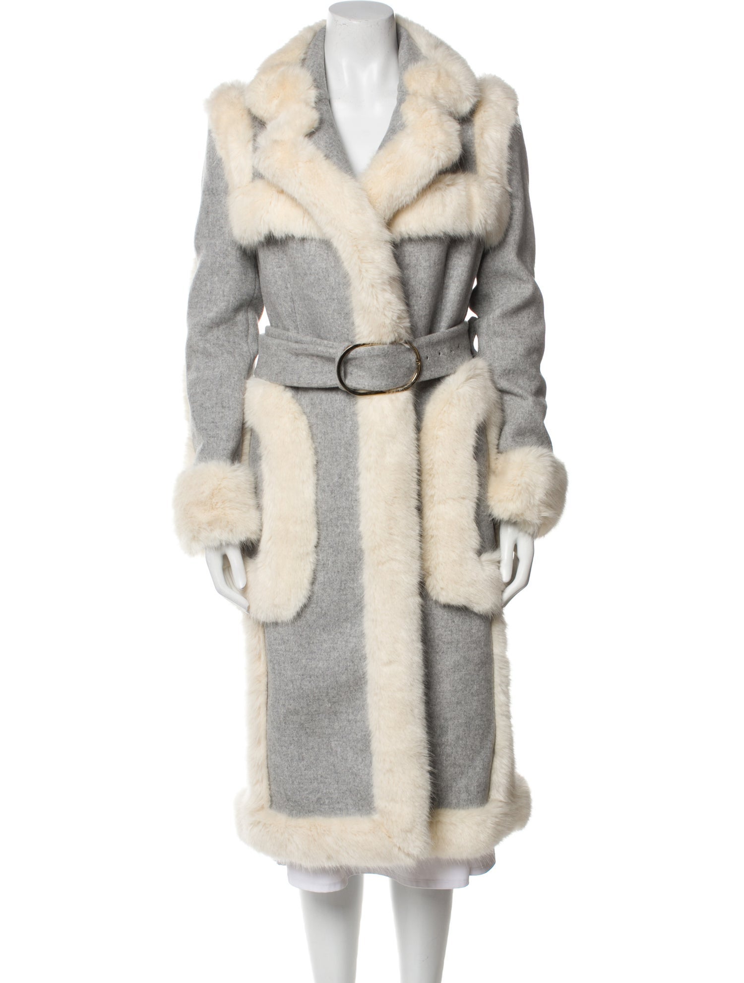 Stella McCartney Wool Faux Fur Coat