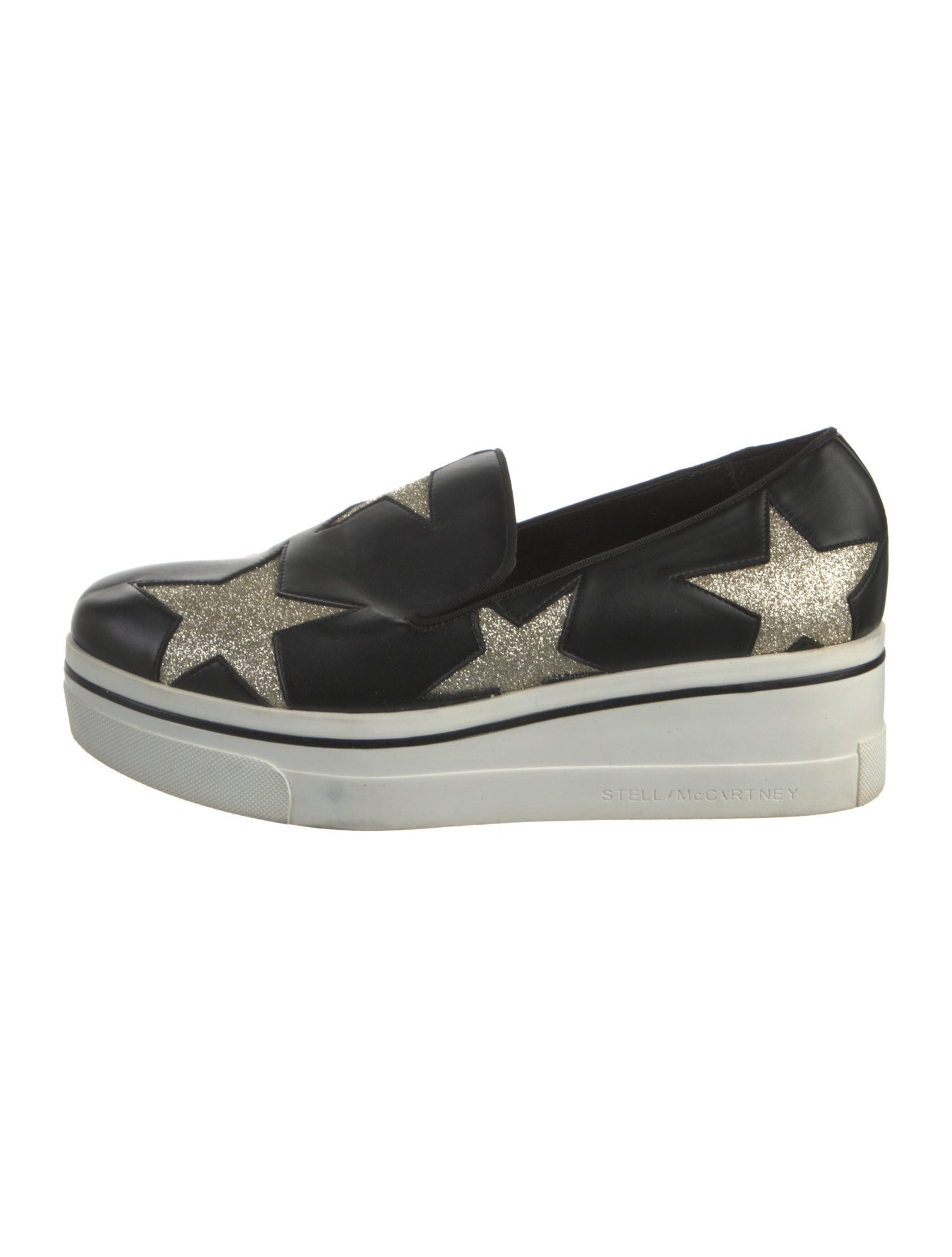 Stella McCartney Leather Printed Wedge Sneakers