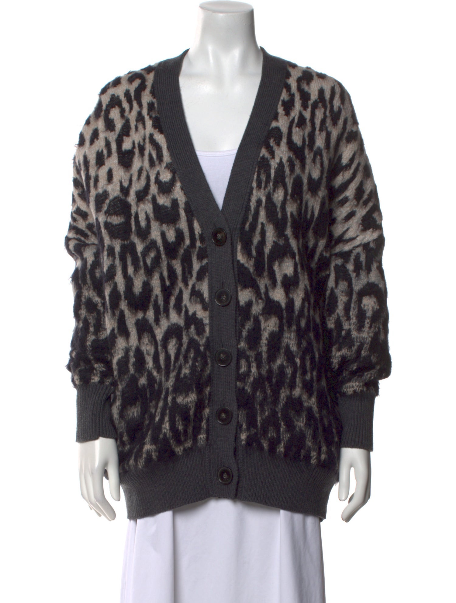 Stella McCartney Animal Print V-Neck Sweater