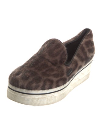 Stella McCartney Faux Fur Animal Print Loafer Sneakers