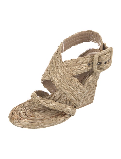 Stella McCartney Straw Animal Print Espadrilles