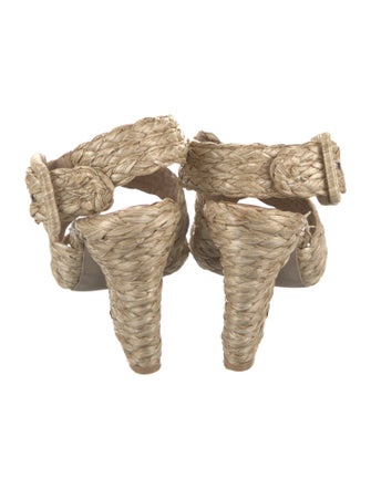 Stella McCartney Straw Animal Print Espadrilles