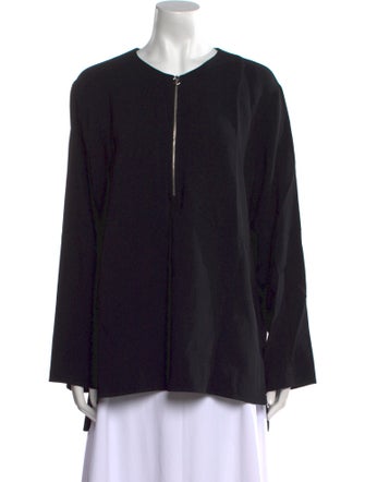 Stella McCartney Crew Neck Long Sleeve Button-Up Top
