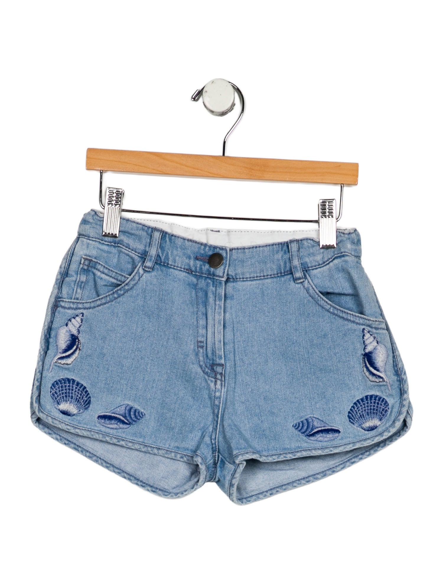 Stella McCartney Girls Denim Cotton Seashell Shorts