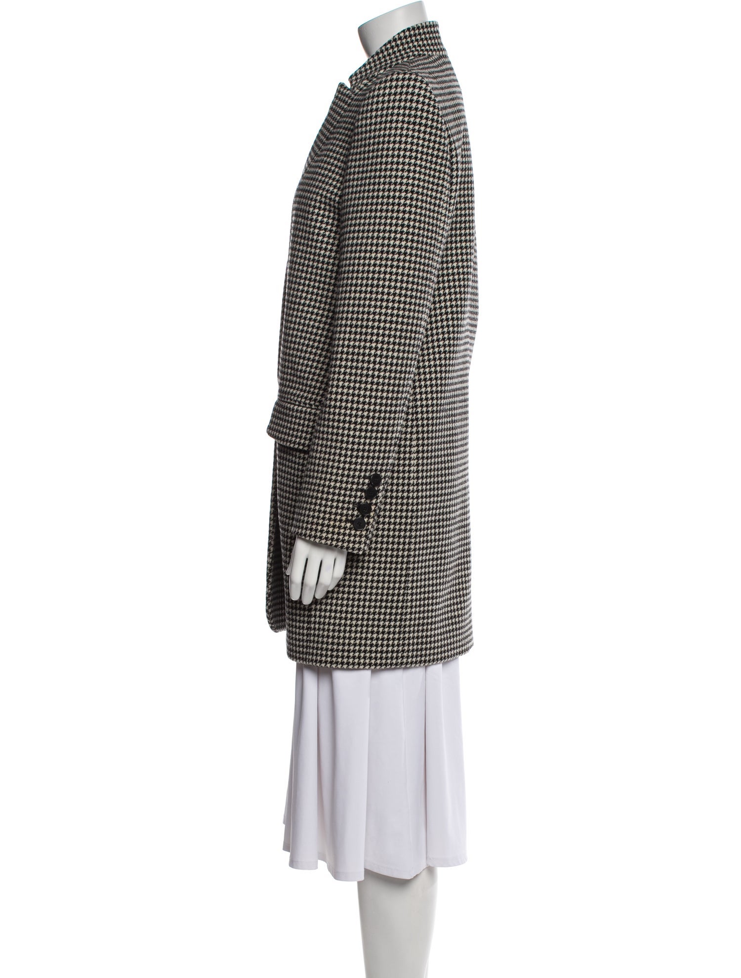 Stella McCartney Wool Houndstooth Print Coat