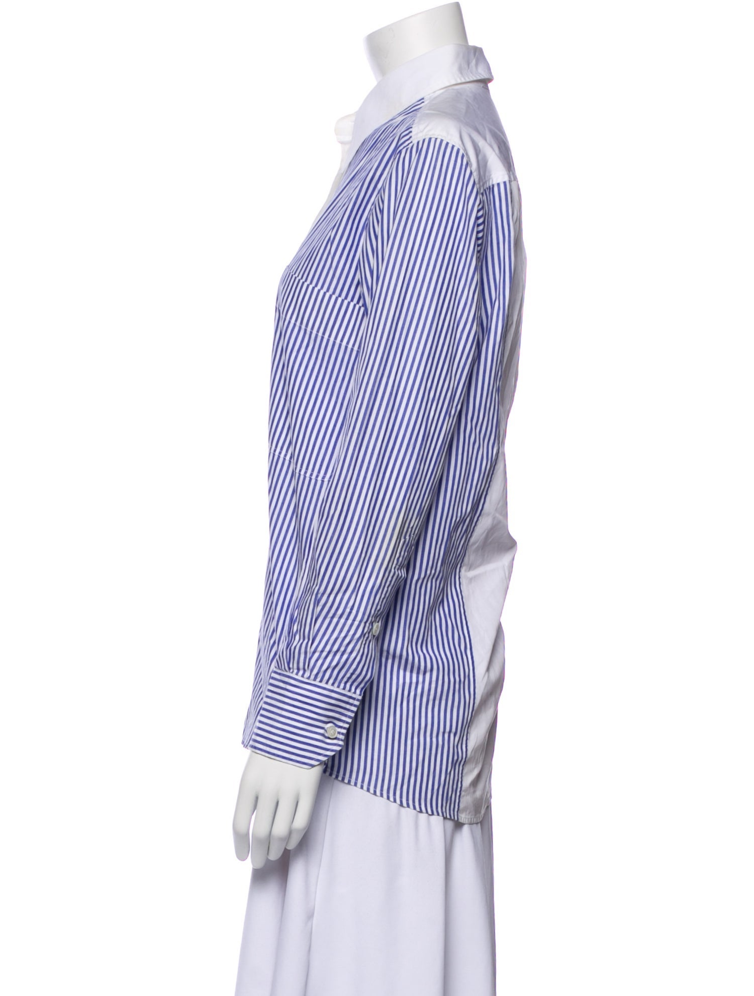 Stella McCartney Striped Long Sleeve Button-Up Top