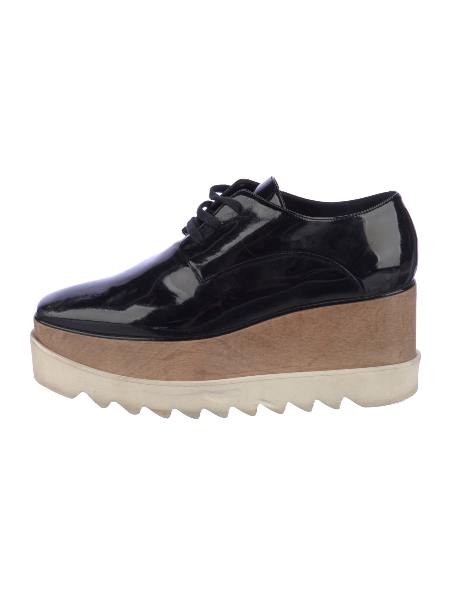 Stella McCartney Vegetarian Patent Leather Wedge Sneakers