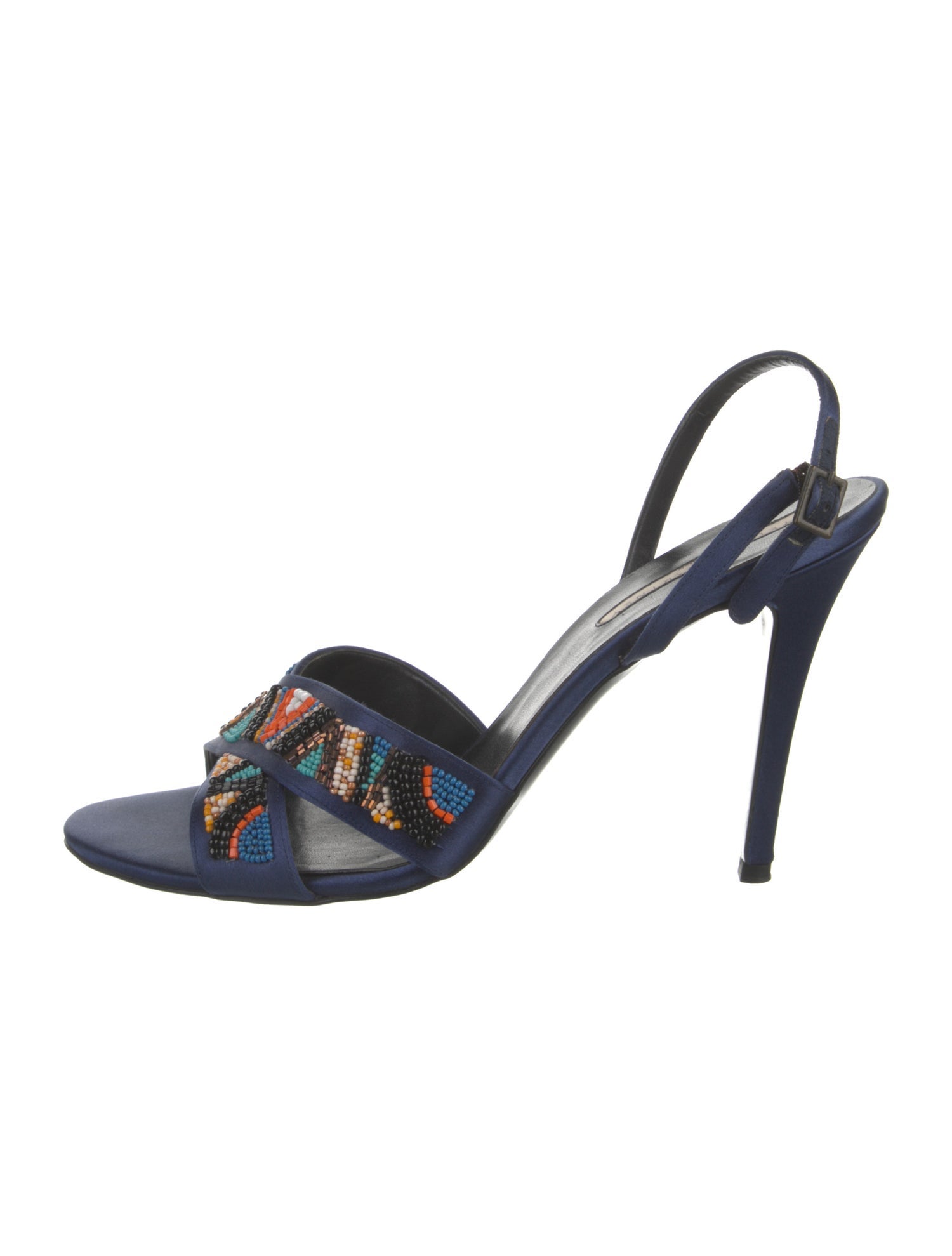 Stella McCartney Satin Printed Slingback Sandals