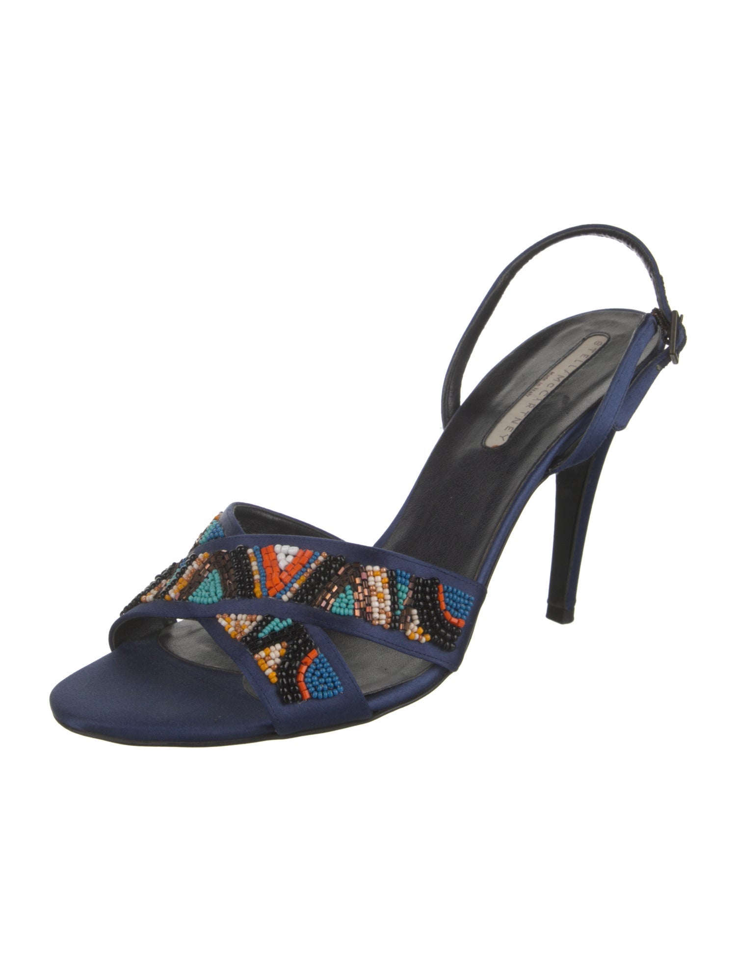 Stella McCartney Satin Printed Slingback Sandals