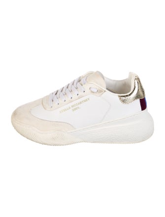 Stella McCartney Leather Grosgrain Trim Sneakers