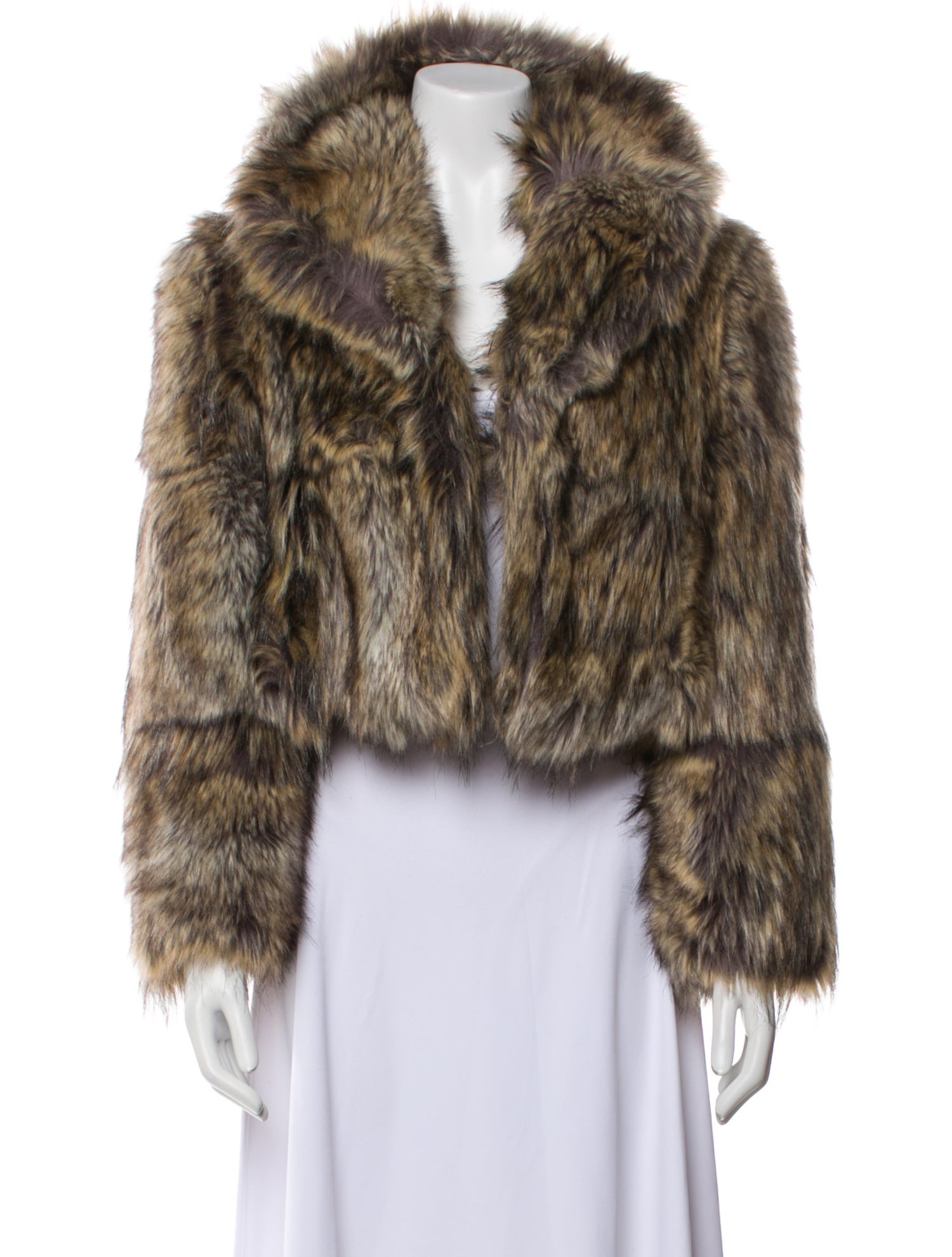 Stella McCartney Faux Fur Printed Faux Fur Jacket