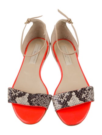 Stella McCartney Patent Leather Animal Print Sandals