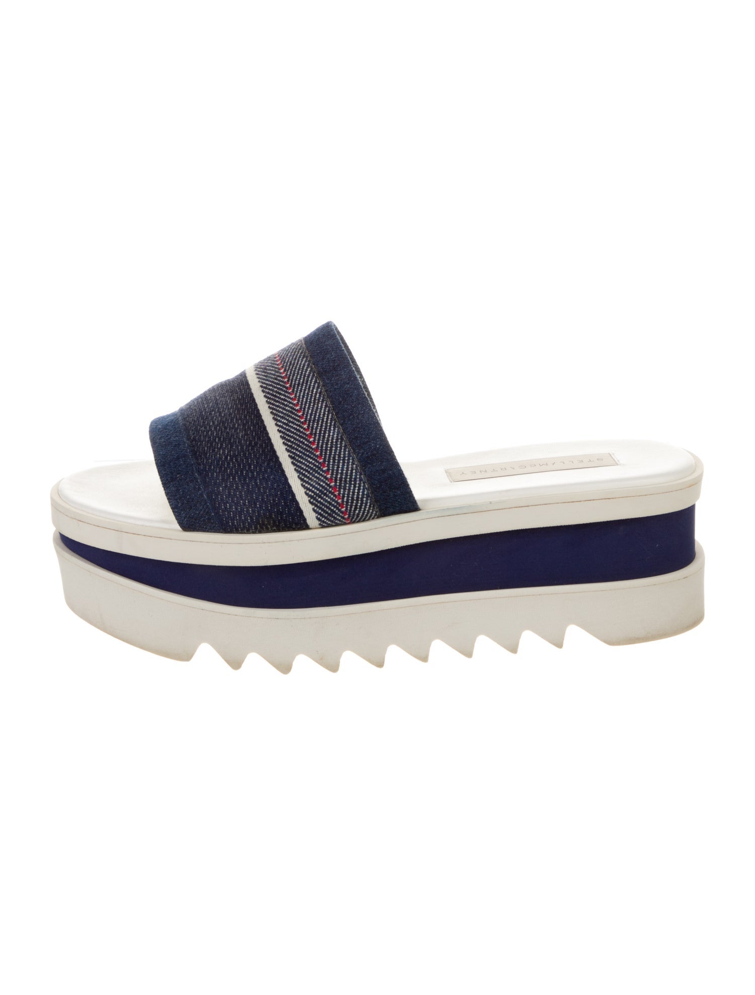 Stella McCartney Denim Colorblock Pattern Slides