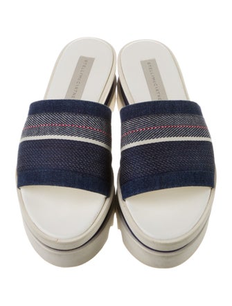 Stella McCartney Denim Colorblock Pattern Slides