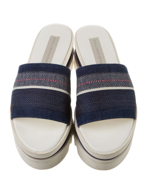Stella McCartney Denim Colorblock Pattern Slides