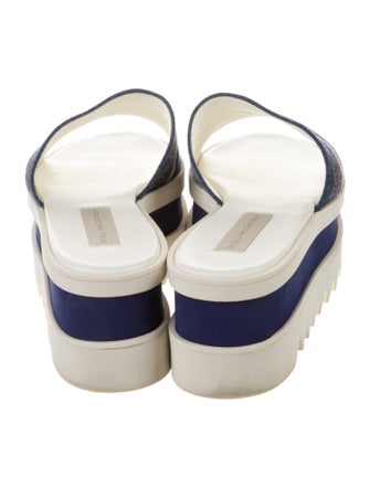 Stella McCartney Denim Colorblock Pattern Slides