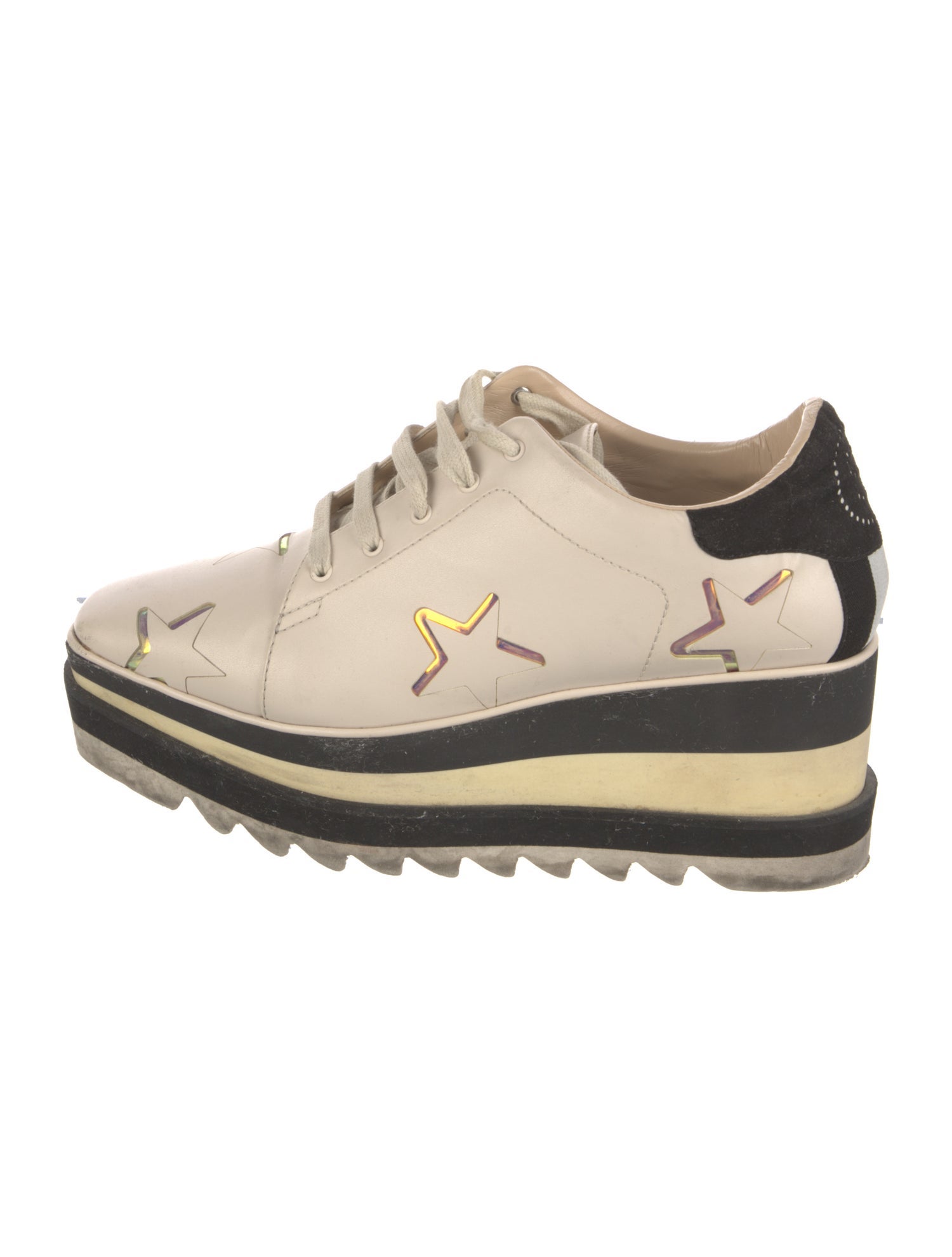 Stella McCartney Leather Colorblock Pattern Oxfords