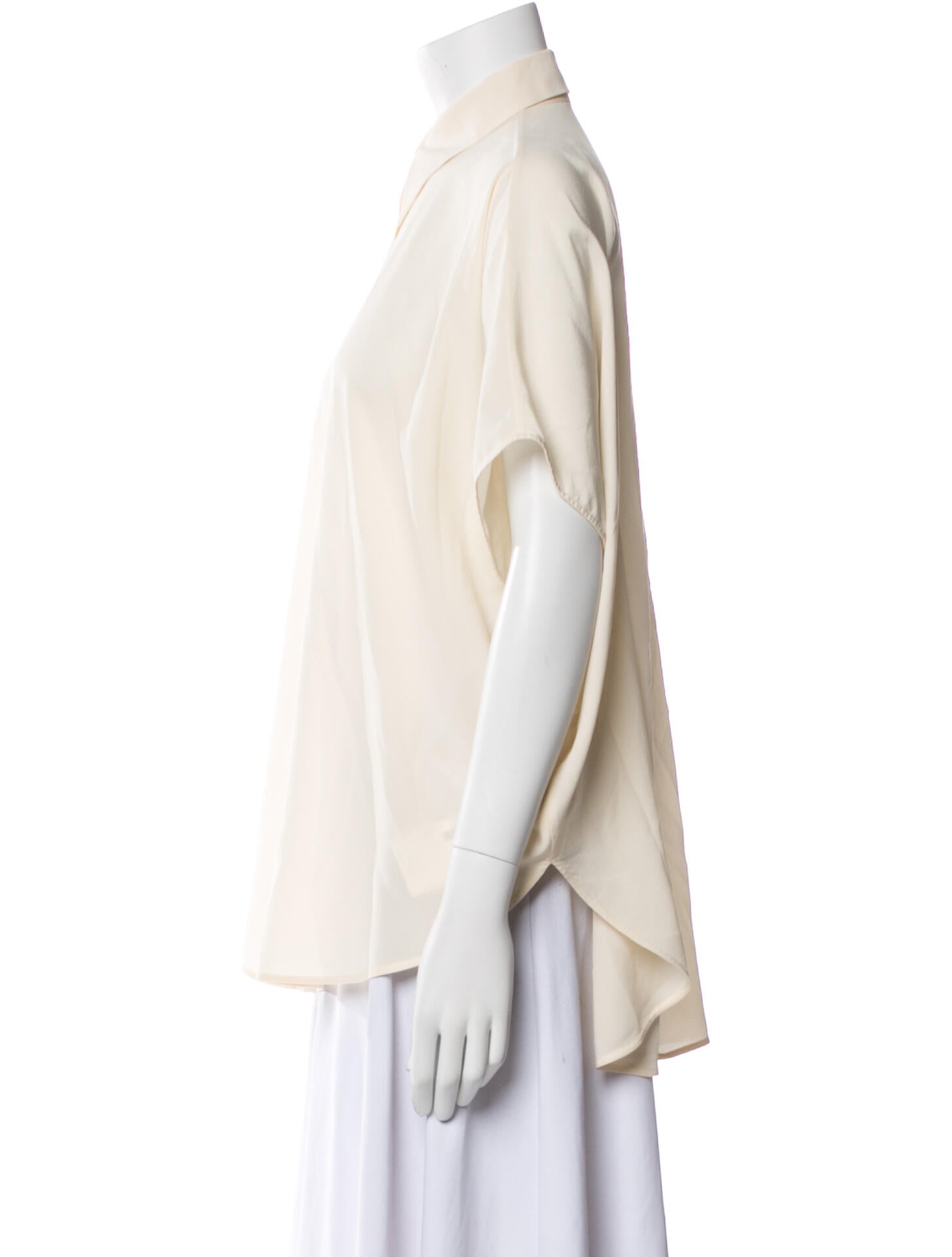 Stella McCartney Silk Short Sleeve Button-Up Top