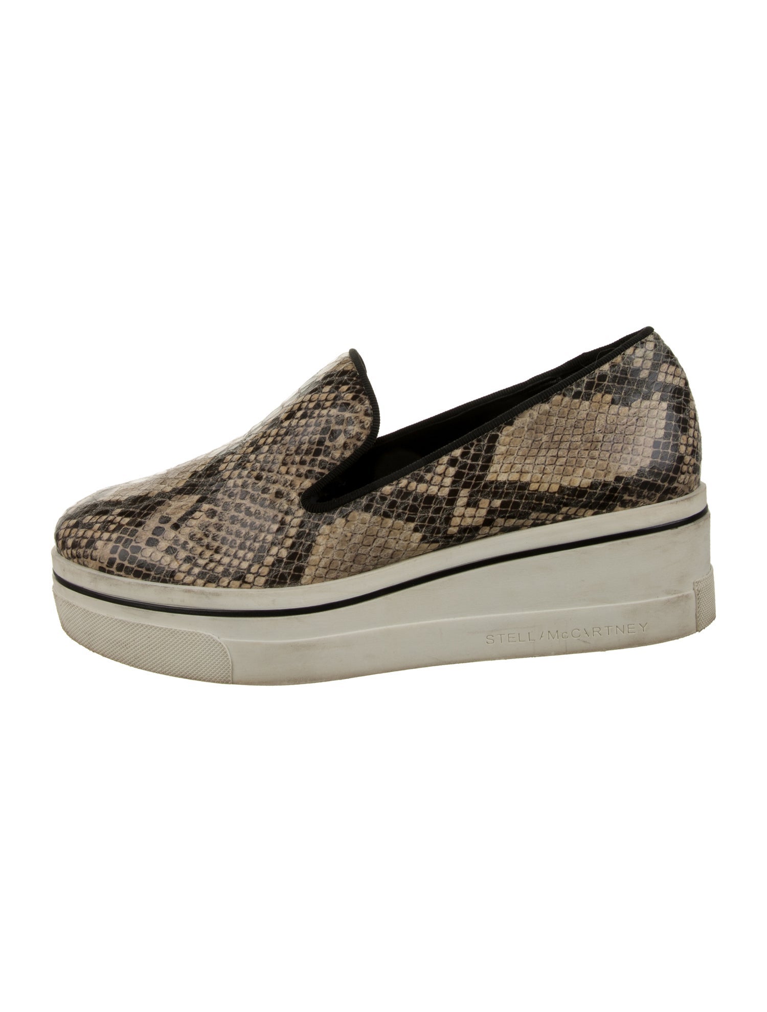 Stella McCartney Leather Animal Print Loafer Sneakers