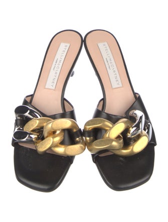 Stella McCartney Vegan Leather Chain-Link Accents Slides