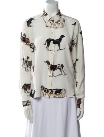 Stella McCartney Silk Printed Button-Up Top