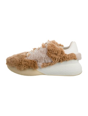 Stella McCartney Faux Fur Colorblock Pattern Sneakers