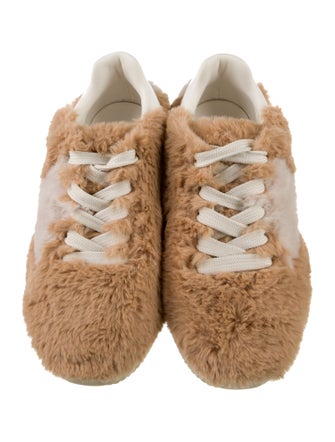Stella McCartney Faux Fur Colorblock Pattern Sneakers
