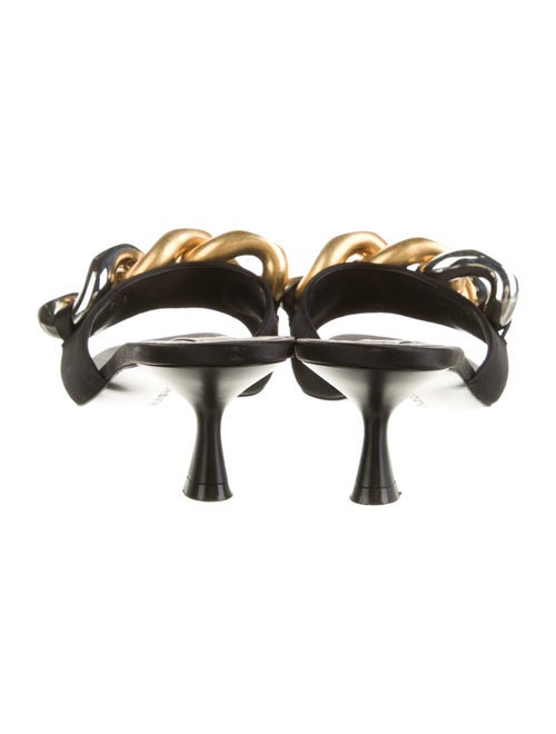 Stella McCartney Vegan Leather Chain-Link Accents Slides