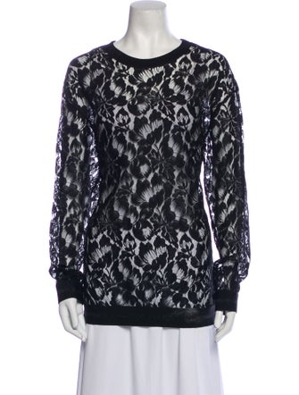 Stella McCartney Lace Pattern Scoop Neck Sweatshirt