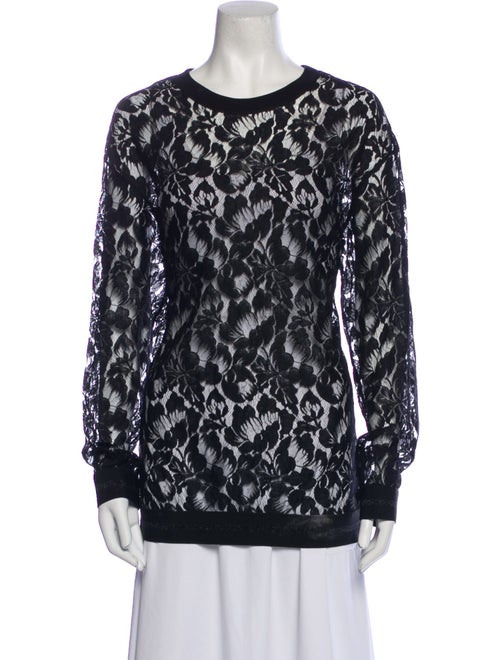 Stella McCartney Lace Pattern Scoop Neck Sweatshirt