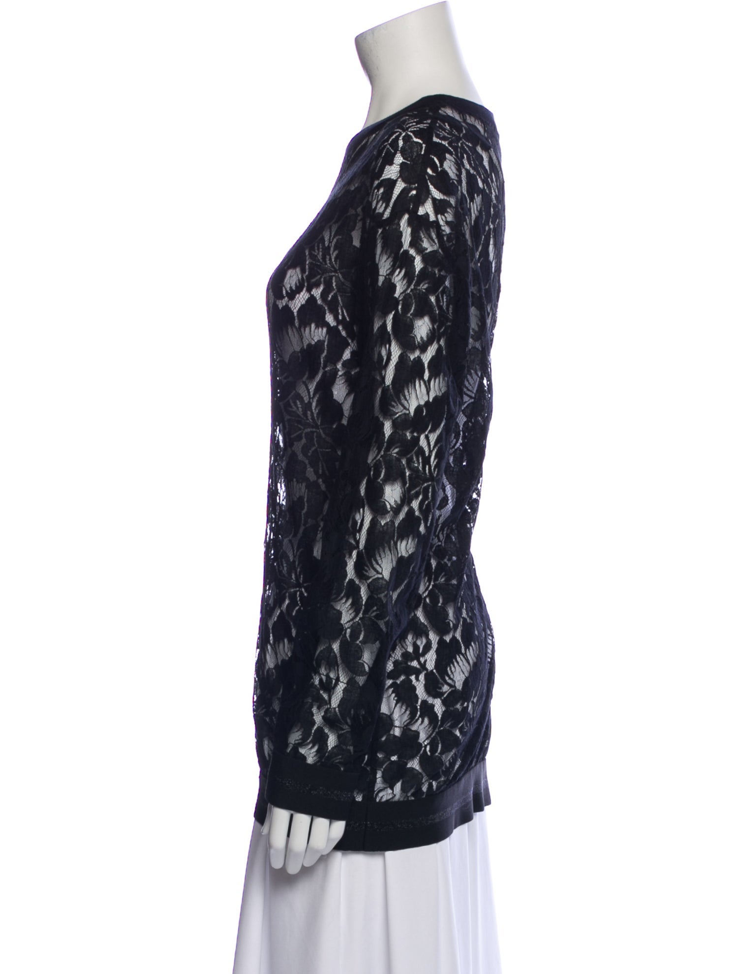 Stella McCartney Lace Pattern Scoop Neck Sweatshirt