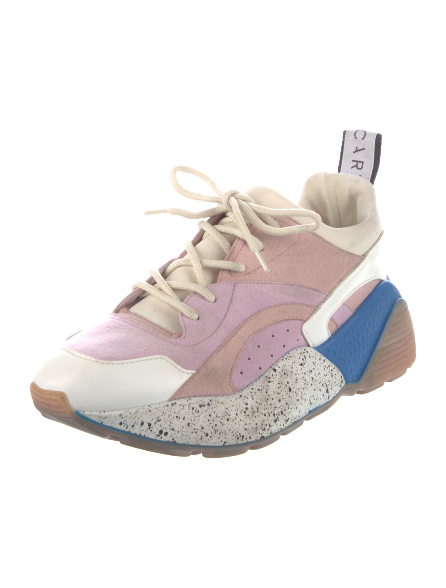 Stella McCartney Suede Colorblock Pattern Chunky Sneakers