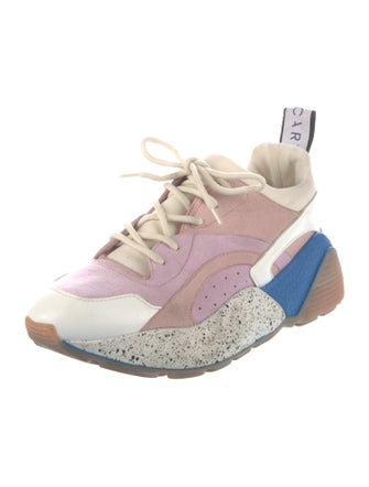 Stella McCartney Suede Colorblock Pattern Chunky Sneakers