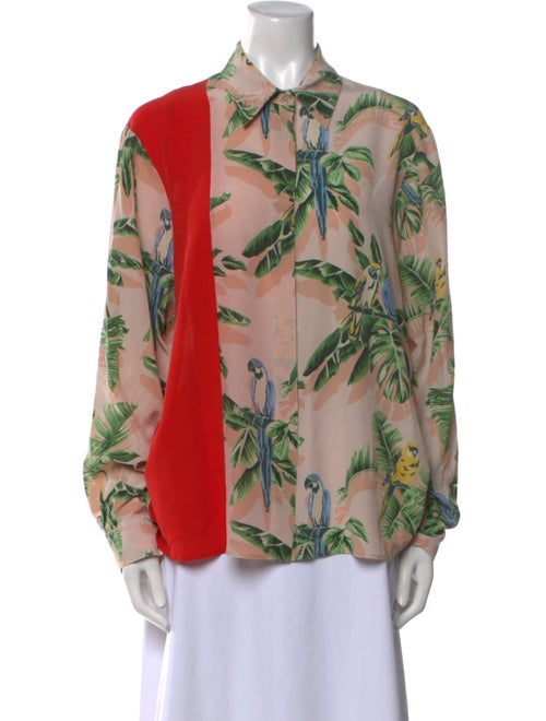 Stella McCartney Silk Floral Print Button-Up Top