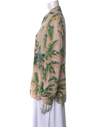 Stella McCartney Silk Floral Print Button-Up Top