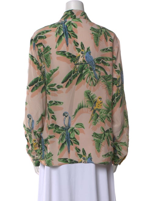 Stella McCartney Silk Floral Print Button-Up Top
