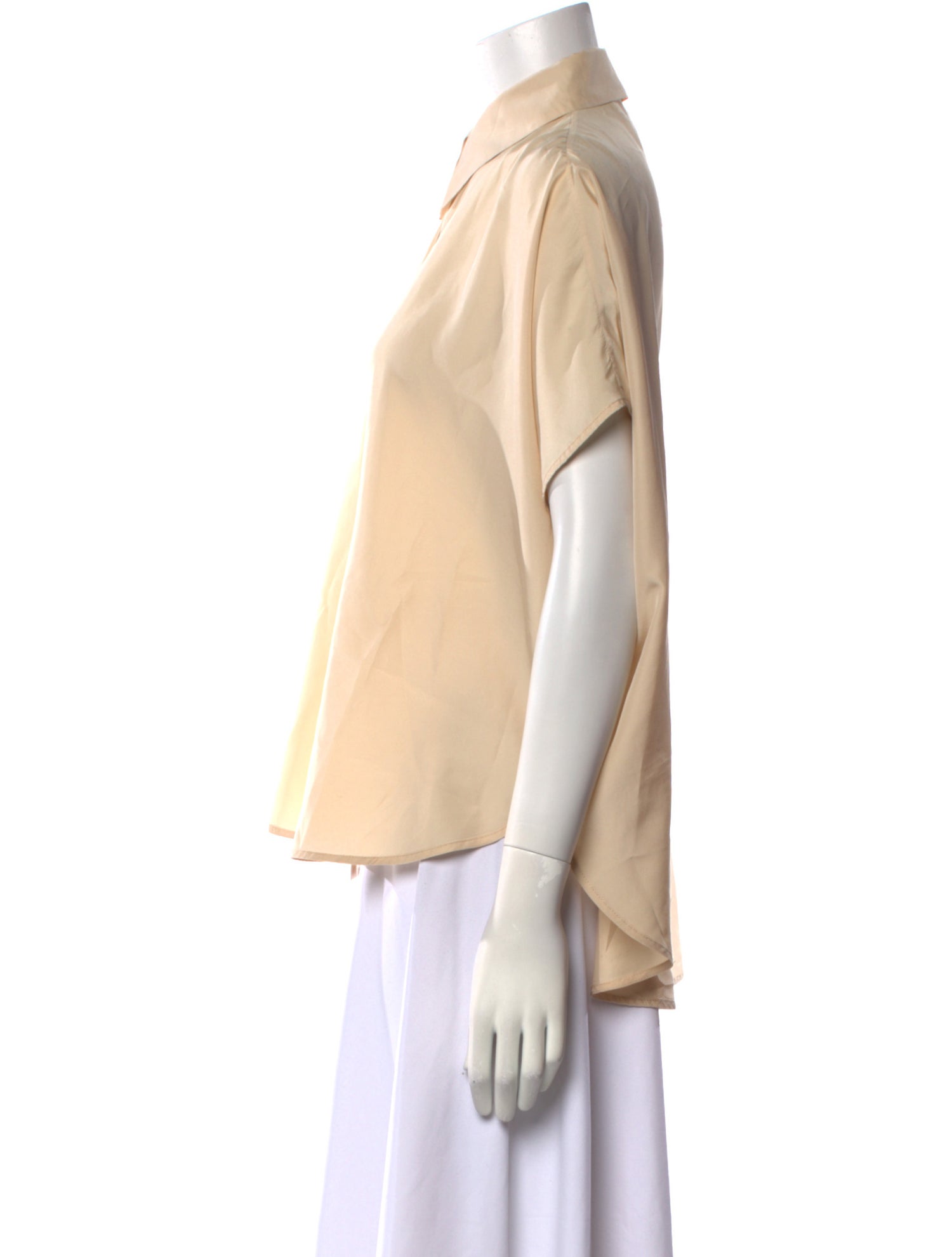 Stella McCartney Silk Short Sleeve Button-Up Top